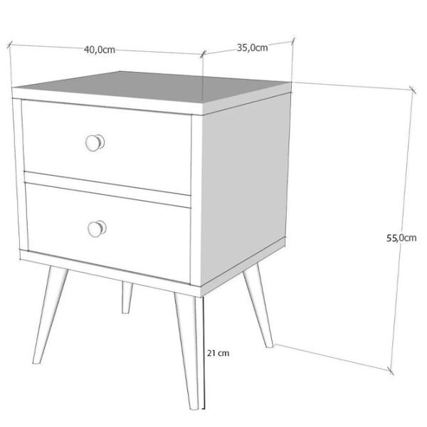 Noptiere Trendy Malmo 55 x 40 x 35 / PAL melaminat / White photo 5