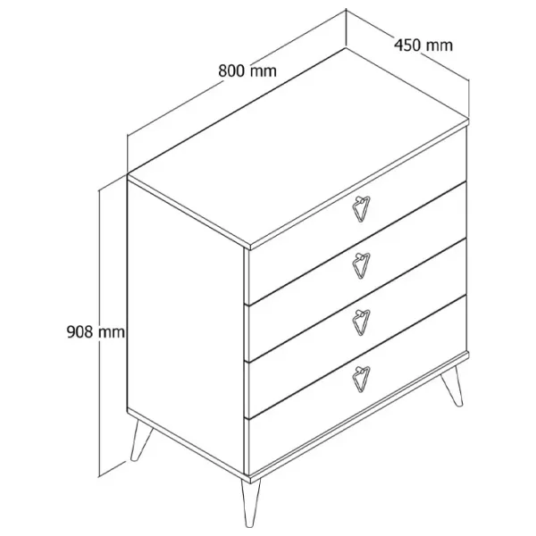 Comodă Trendy Versa-Ce 90.8 x 80 x 45 / PAL / Alb photo 4