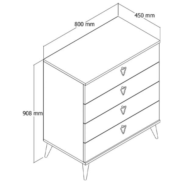 Comodă Trendy Versa-Ce 90.8 x 80 x 45 / PAL / Alb photo 4