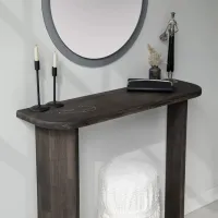 Комод Trendy Ikigai 85 x 100 x 30см / Массив / Антрацит photo 3