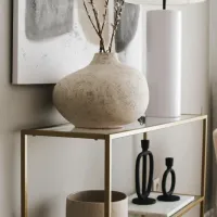Comodă Trendy D101 85 x 100 x 30 / Sticlă / Gold photo 2