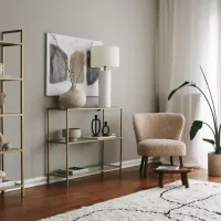 Comodă Trendy D101 85 x 100 x 30 / Sticlă / Gold photo 7
