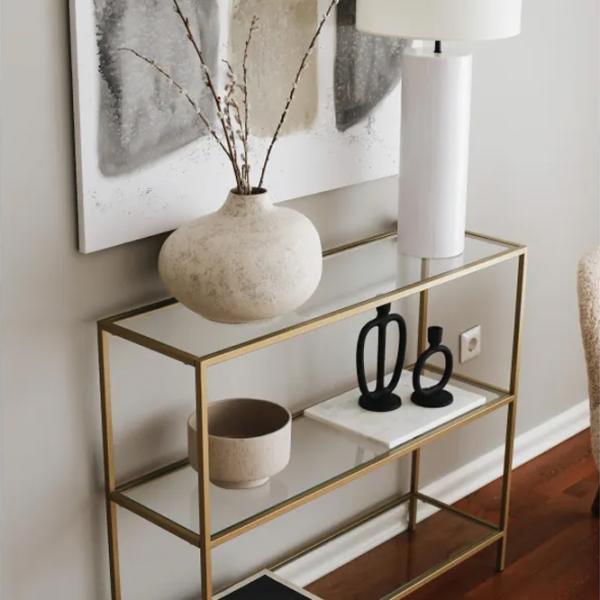 Comodă Trendy D101 85 x 100 x 30 / Sticlă / Gold photo 8