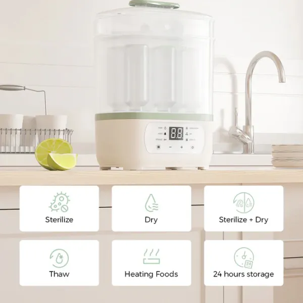 Sterilizator Momcozy Bottle Sterilizer and Dry 8 in 1  / cu abur / White
 photo 3