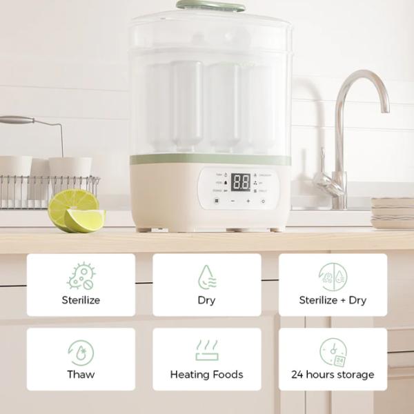 Sterilizator Momcozy Bottle Sterilizer and Dry 8 in 1  / cu abur / White
 photo 3