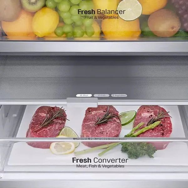 Frigider LG GBV7280DPY cu congelator jos 387 l / 203 cm / Inox photo 10