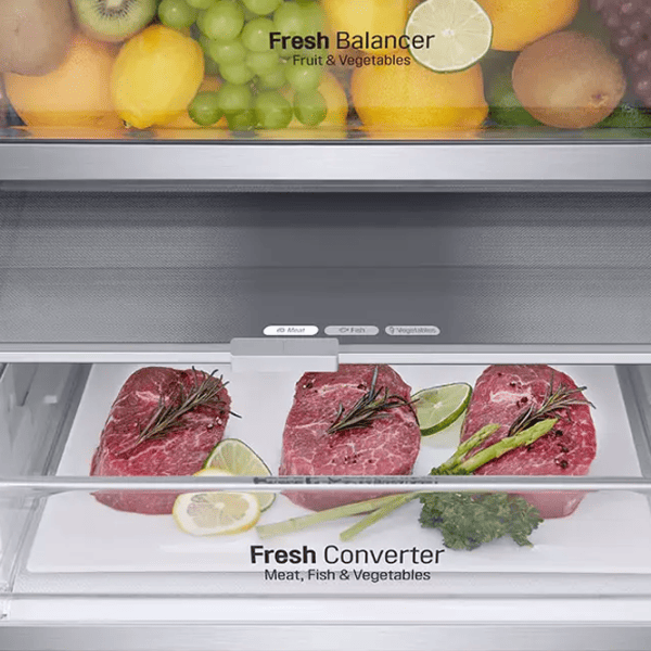 Frigider LG GBV7280DPY cu congelator jos 387 l / 203 cm / Inox photo 10