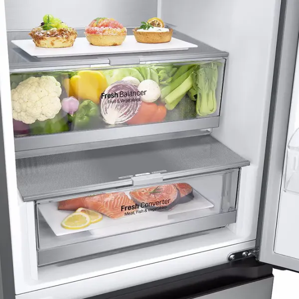 Frigider LG GBV7280DPY cu congelator jos 387 l / 203 cm / Inox photo 12