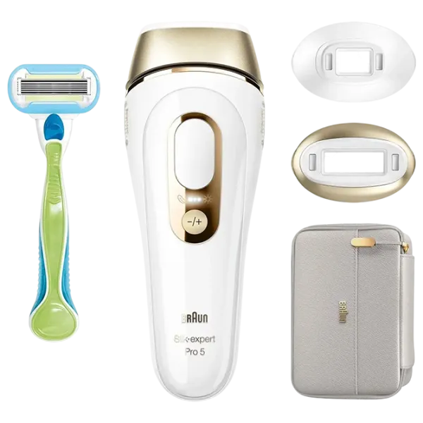 Эпилятор Braun Silk-expert Pro 5 Сухая / Золотой Белый photo 1