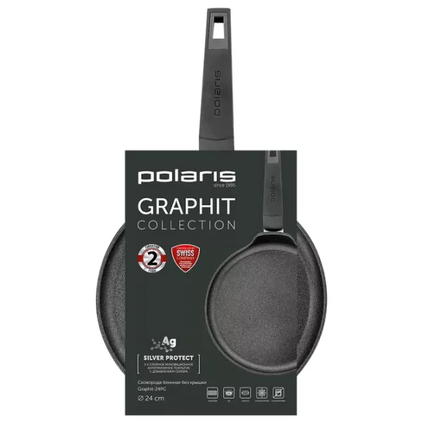 Сковорода Polaris Graphit 24PC Для блинов / 24 см / Черный photo 5
