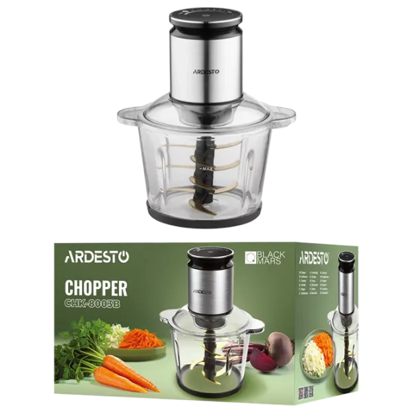 Aparat de mărunţit Ardesto CHK-8003B 3 l / 800 W / Inox photo 10