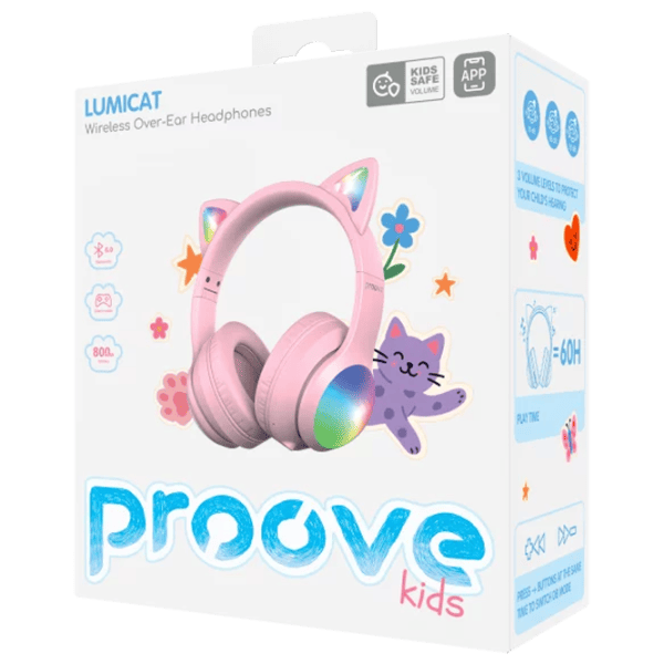 Căști Proove Kids LumiCat Pink Fără fir/ Pentru copii photo 5