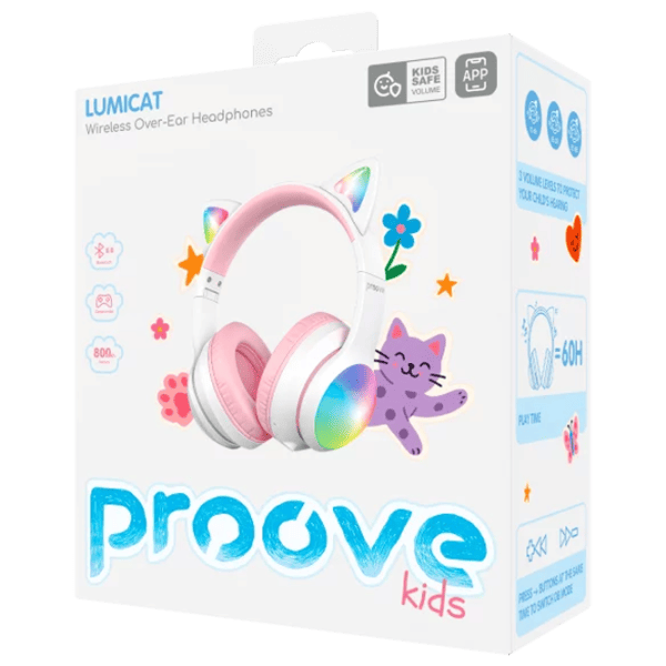 Căști Proove Kids LumiCat White Pink Fără fir/ Pentru copii photo 5