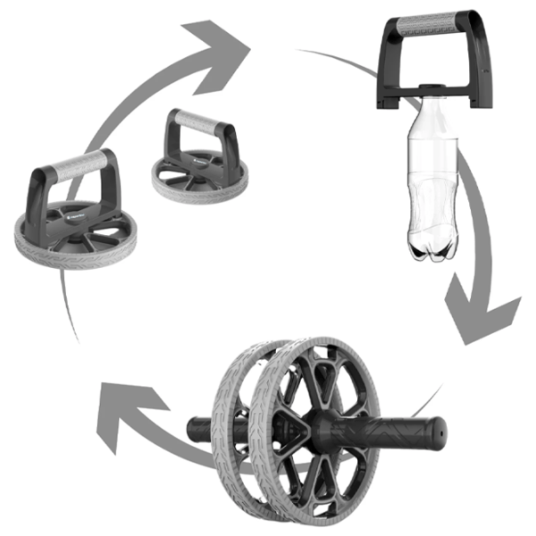 Roată pentru abdomen Insportline Pushabroll 3-in-1 Gray photo 3