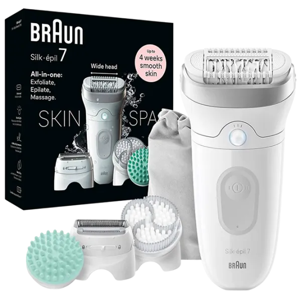 Эпилятор Braun SE7081 Сухая / Серый Белый photo 1