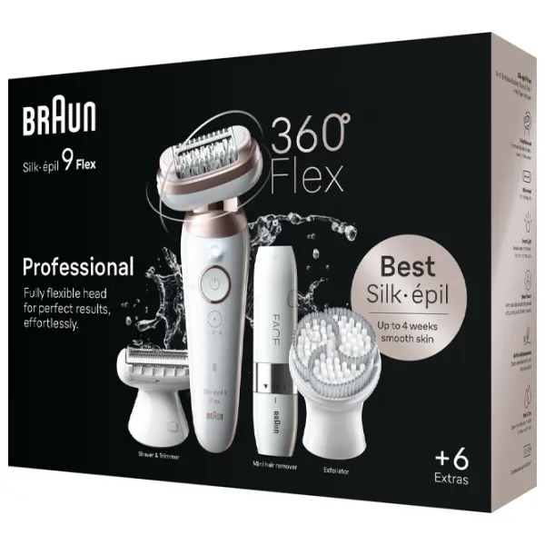 Epilator Braun SES9360 3D Uscată / Gold White photo 2