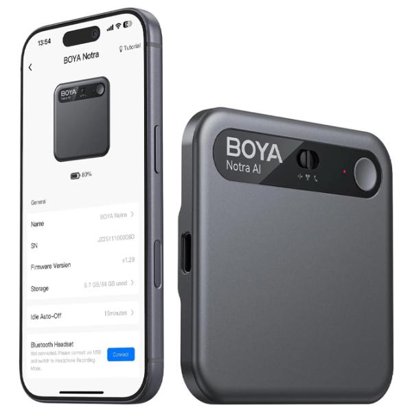Микрофон Boya Notra AI Note Taker & Voice Recorder Черный photo 6