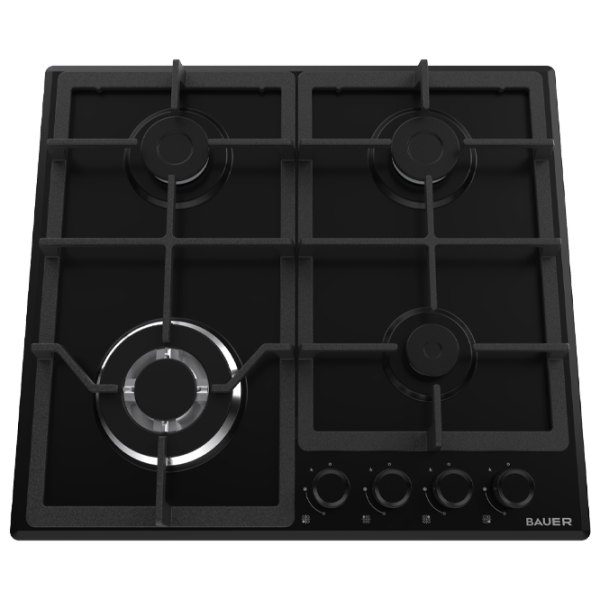 Plită încorporabilă pe gaz Bauer Rio 6L4GT FFD MBL Inox / Black photo 1