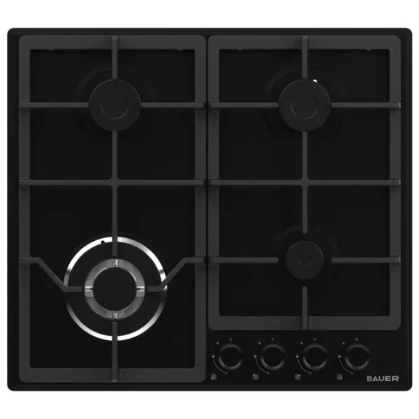 Plită încorporabilă pe gaz Bauer Rio 6L4GT FFD MBL Inox / Black photo 2