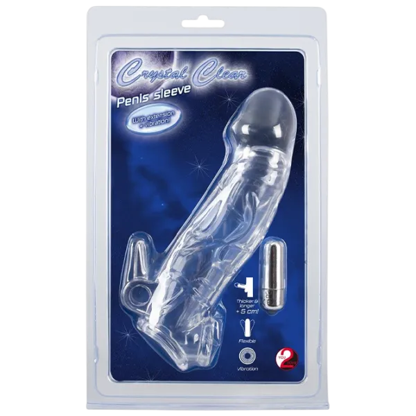 Чехол для пениса You2Toys Chrystal Skin Penis Sleeve Vibro (23 см) / Прозрачный photo 1