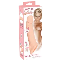 Husa pentru penis Nature Skin Penis Sleeve with Extension 5 cm (21 cm) / Beige