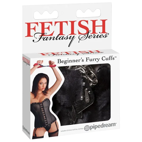 Cătuşe Fetish Fantasy Beginner's Furry Cuffs Black photo 1