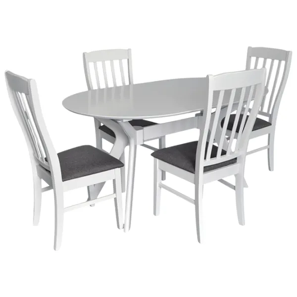 Set masă și scaune Evelin NV-10WP Ovală / MDF / White photo 1
