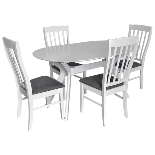 Set masă și scaune Evelin NV-10WP Ovală / MDF / White photo 1