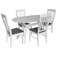 Set masă și scaune Evelin NV-10WP Ovală / MDF / White