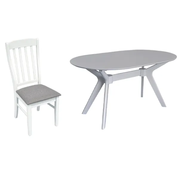 Set masă și scaune Evelin NV-10WP Ovală / MDF / White photo 4