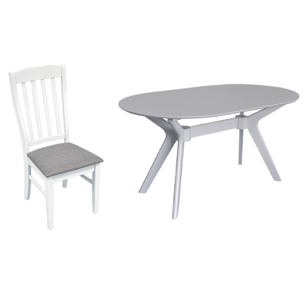 Set masă și scaune Evelin NV-10WP Ovală / MDF / White photo 4