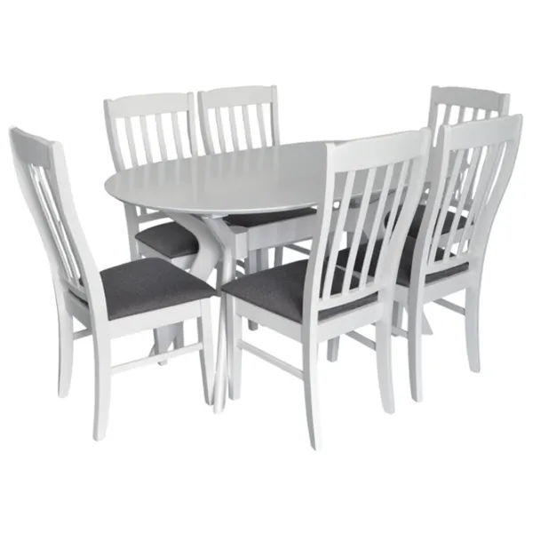 Set masă și scaune Evelin NV-10WP Ovală / MDF / White photo 1