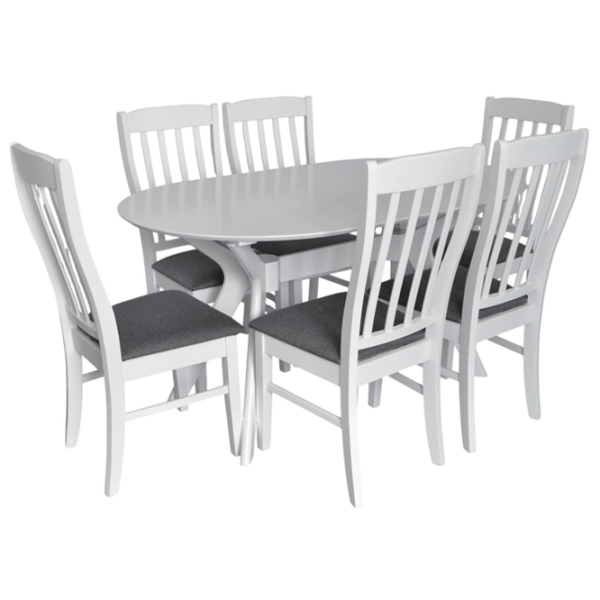 Set masă și scaune Evelin NV-10WP Ovală / MDF / White photo 1