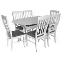 Set masă și scaune Evelin NV-10WP Ovală / MDF / White
