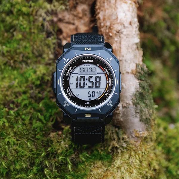 Ceas de mână pentru bărbați Casio PRG-69B-1ER Cuarț cu o baterie solară / 53 x 46 mm photo 3