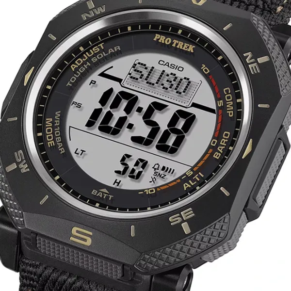 Ceas de mână pentru bărbați Casio PRG-69B-1ER Cuarț cu o baterie solară / 53 x 46 mm photo 4