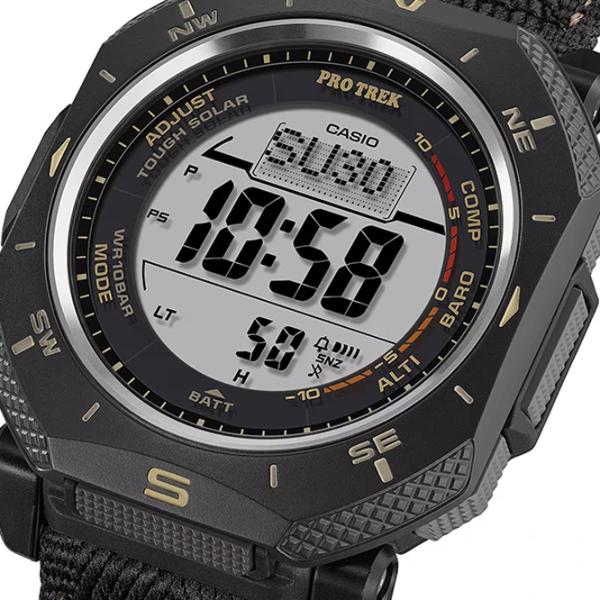 Ceas de mână pentru bărbați Casio PRG-69B-1ER Cuarț cu o baterie solară / 53 x 46 mm photo 4