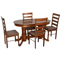 Set masă și scaune Evelin HV-31N + 4 GLORIA Ovală / PAL / Brown