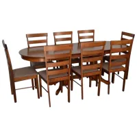 Set masă și scaune Evelin HV-31N + 8 GLORIA Ovală / PAL / Brown