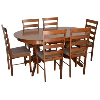 Set masă și scaune Evelin HV-33V + 6 GLORIA Ovală / PAL / Brown