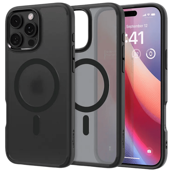 Чехол для смартфона Apple iPhone 16 Pro Spigen / MagSafe Back / ТПУ / Прозрачный Черный photo 1