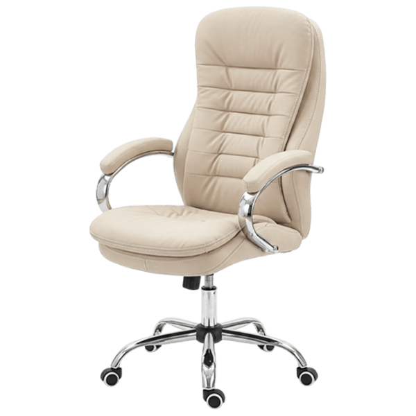 Fotoliu de birou Fabrik Home N-24 TOMAS Piele artificială/ Beige Silver photo 1