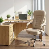 Fotoliu de birou Fabrik Home N-24 TOMAS Piele artificială/ Beige Silver photo 2