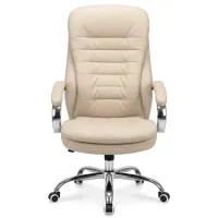 Fotoliu de birou Fabrik Home N-24 TOMAS Piele artificială/ Beige Silver photo 3