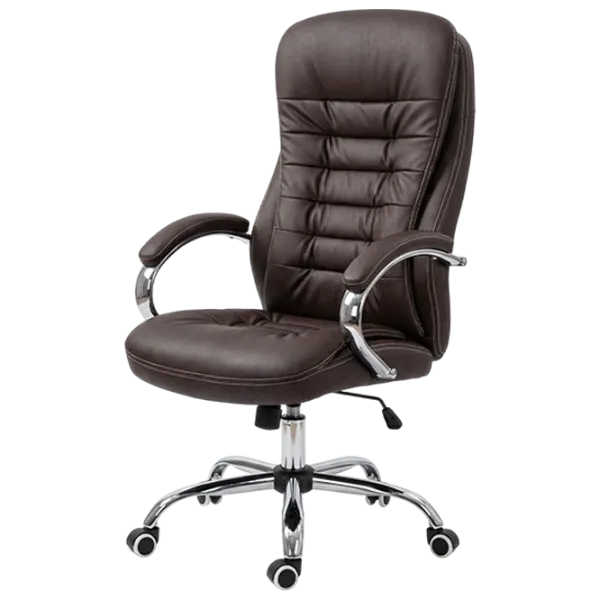 Fotoliu de birou Fabrik Home N-24 TOMAS Piele artificială/ Brown Silver photo 1