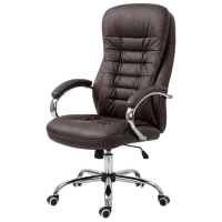 Fotoliu de birou Fabrik Home N-24 TOMAS Piele artificială/ Brown Silver