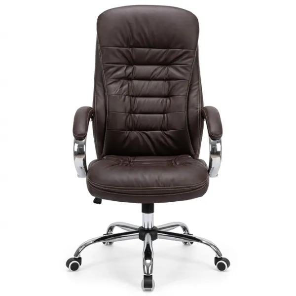 Fotoliu de birou Fabrik Home N-24 TOMAS Piele artificială/ Brown Silver photo 2