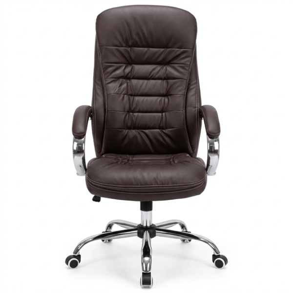 Fotoliu de birou Fabrik Home N-24 TOMAS Piele artificială/ Brown Silver photo 2