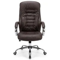 Fotoliu de birou Fabrik Home N-24 TOMAS Piele artificială/ Brown Silver photo 2