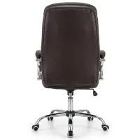 Fotoliu de birou Fabrik Home N-24 TOMAS Piele artificială/ Brown Silver photo 4